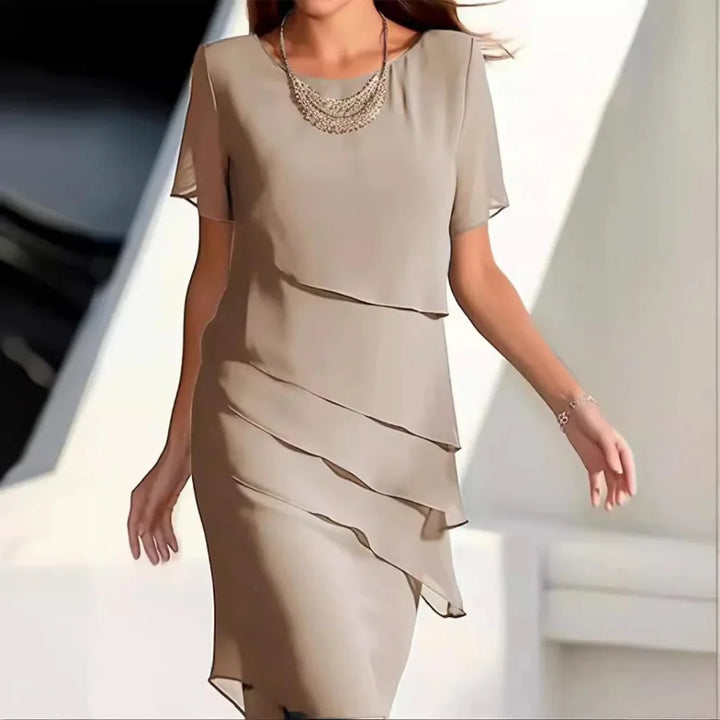 Elegant women's midi dress for versatile styling, perfect for parties, summer, or casual wear.