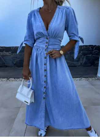 Stylish women's midi dress, elegant & comfortable for chic everyday fashion. Versatile womenswear.