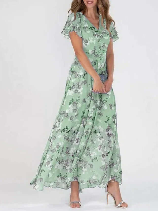 Flattering women's midi dress, an elegant choice for occasion wear, blending comfort with timeless fashion.