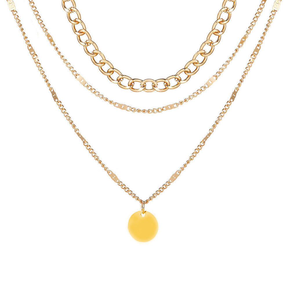 Sophisticated white multi-layered chain necklace for women. Adjustable design, an elegant gift for any occasion.