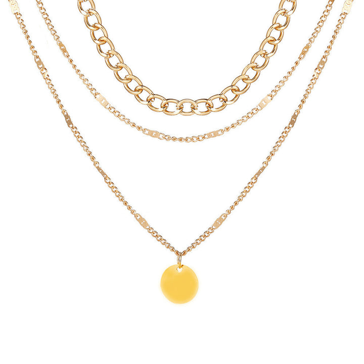 Sophisticated white multi-layered chain necklace for women. Adjustable design, an elegant gift for any occasion.