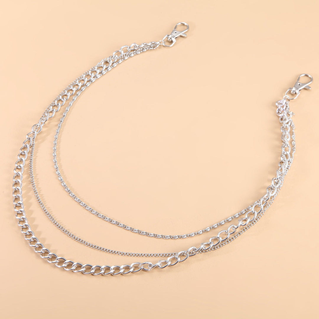 Stunning women's multi-strand layered necklace, a sophisticated statement piece in a versatile metallic finish.