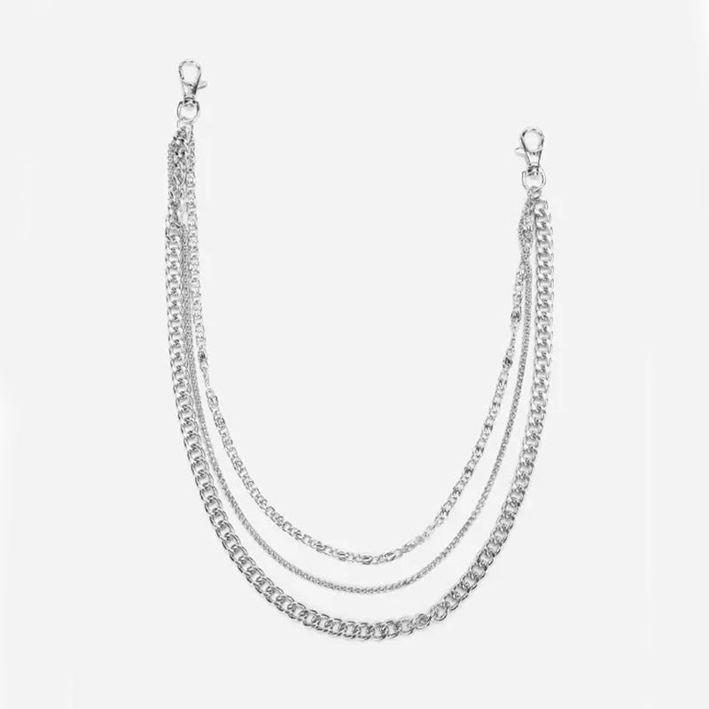 Fashionable women's multi-strand layered chain necklace, perfect for elevating any casual or formal ensemble.