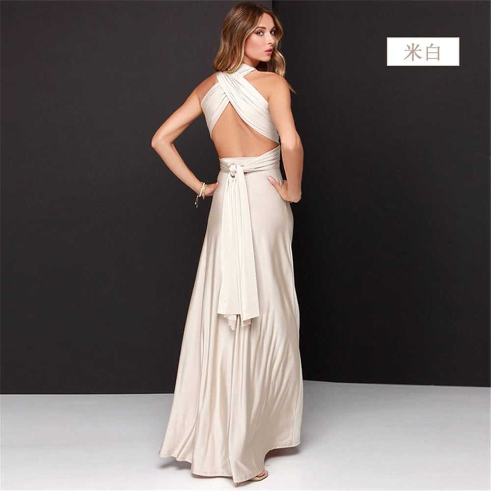 Stylish women's infinity dress, a versatile maxi gown designed for elegant formal and party wear.