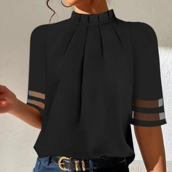 Elegant women's off-shoulder blouse, a flowy top perfect for summer & spring, offering chic style & relaxed comfort.