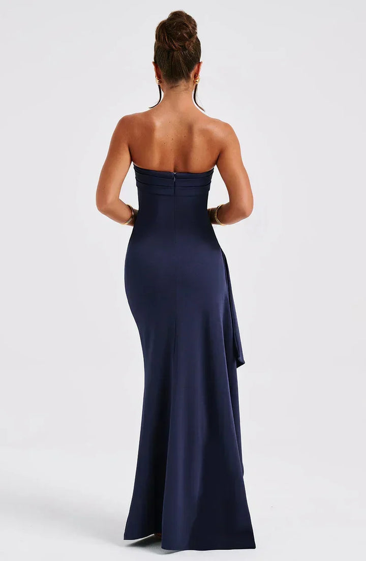 Women's off-shoulder twisted maxi dress, a sophisticated new arrival, ideal for formal dinners & elegant parties.