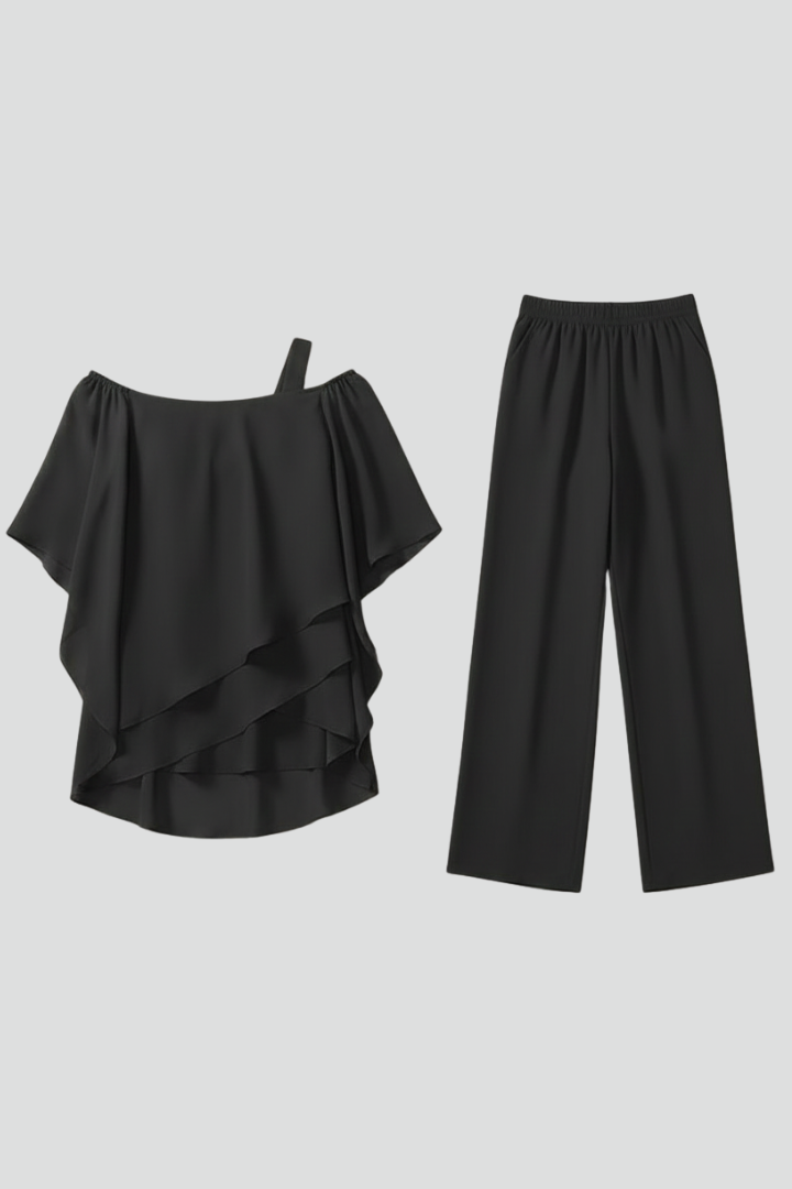 Elegant women's off-shoulder wide-leg jumpsuit, perfect for summer casual or party wear.