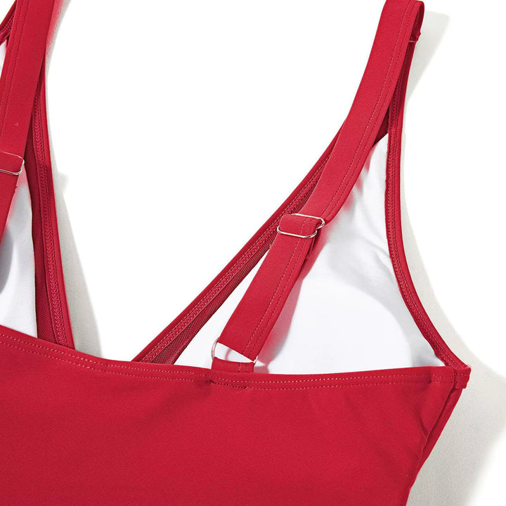 Elegant women's swimwear, a sophisticated one-piece designed for ultimate comfort and support on vacation.