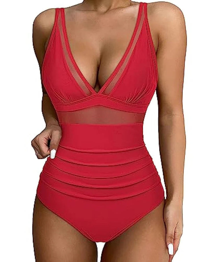 Modest yet elegant women's one-piece swimsuit, offering a comfortable and supportive fit for all body types.