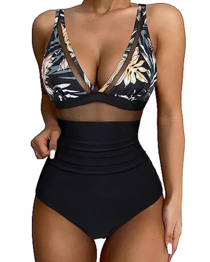 Women's supportive one-piece swimsuit, offering an elegant & modest style for swimming & sunbathing.