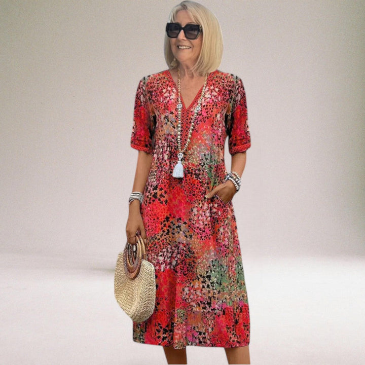 Elegant women's one-shoulder floral print midi dress, perfect for spring/summer parties & special occasions.
