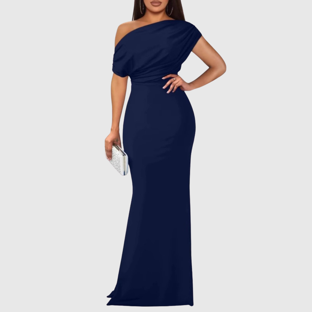 Luxurious one-shoulder evening gown for women, a stunning choice for formal parties & galas.