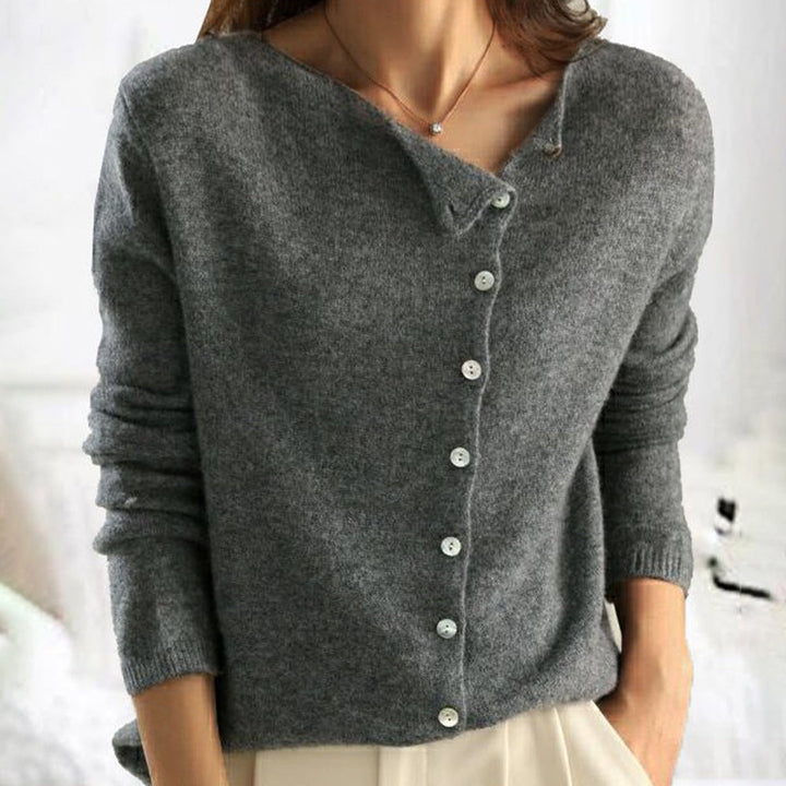 Elegant women's one-size comfort cardigan for chic layering. Perfect long sleeve outerwear for fall/winter fashion.