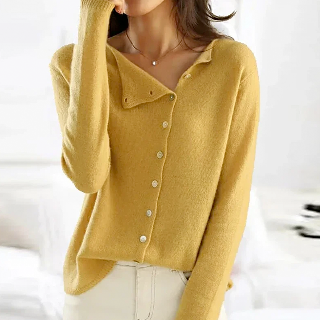 Stylish women's comfort cardigan, one size. Elegant layering sweater for winter wear and everyday fashion.