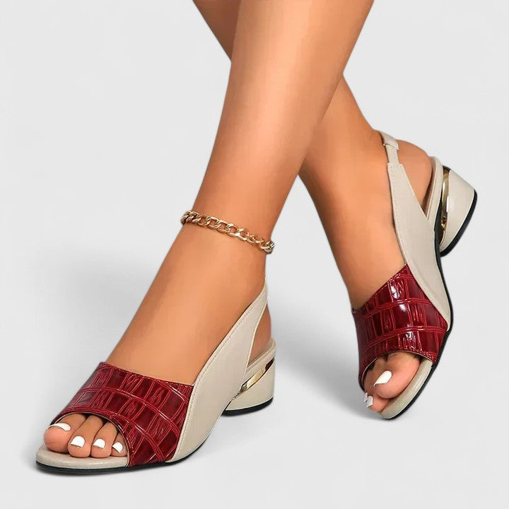 Stylish red open-toe summer sandals for women, featuring a non-slip design.
