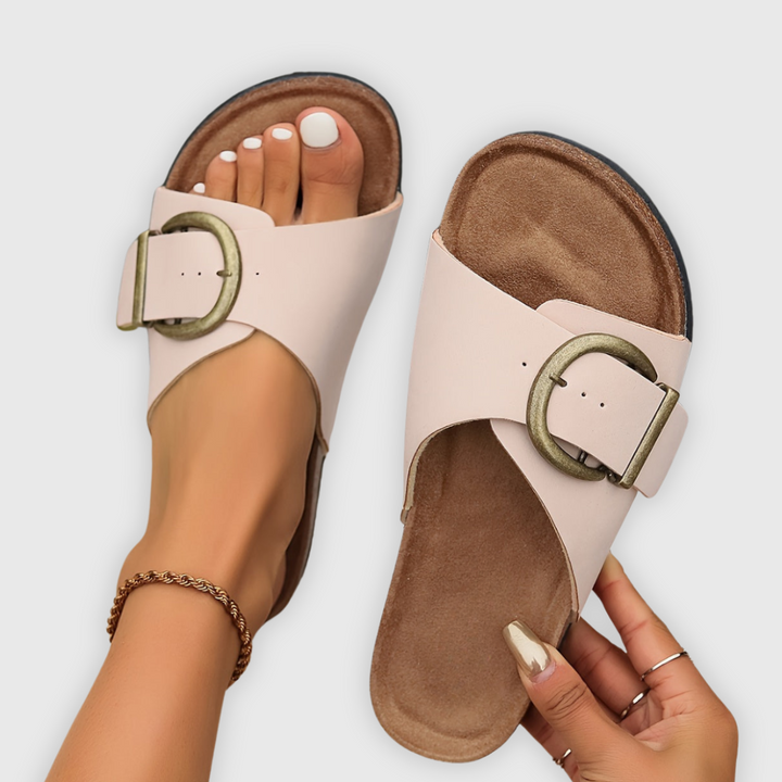 Elegant women's orthopedic sandals for all-day comfort. Stylish summer footwear with arch support.