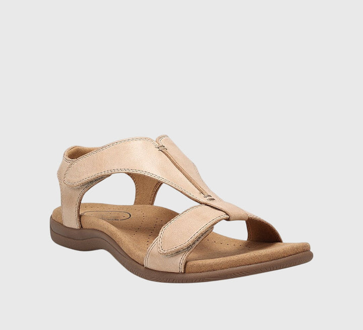 Women's elegant orthopedic summer sandals, offering all-day comfort, arch support, and an adjustable strap.