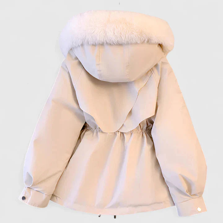 Women's elegant padded winter jacket, designed for ultimate warmth & style in cold weather, a chic outer coat.