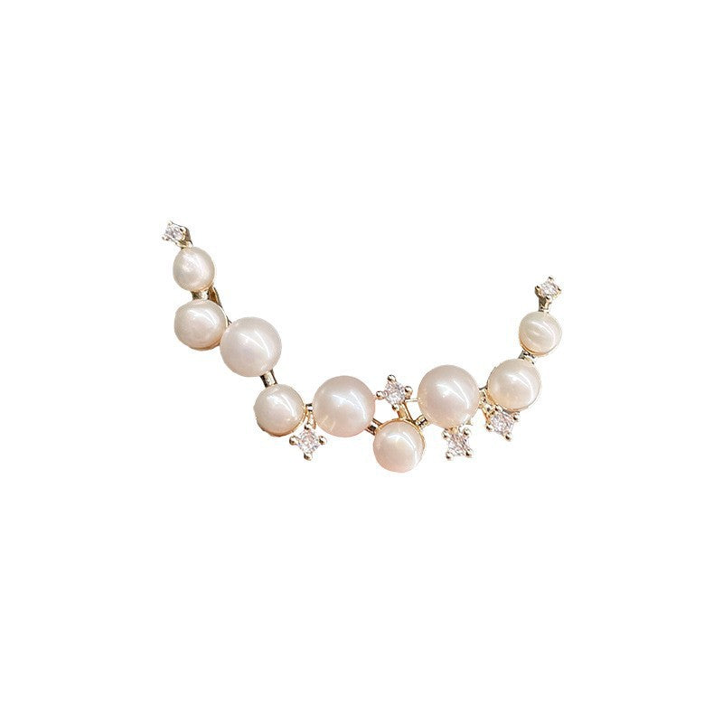 Long delicate pearl drop earrings, gold-plated, enhancing women's elegance for both daily & special events.