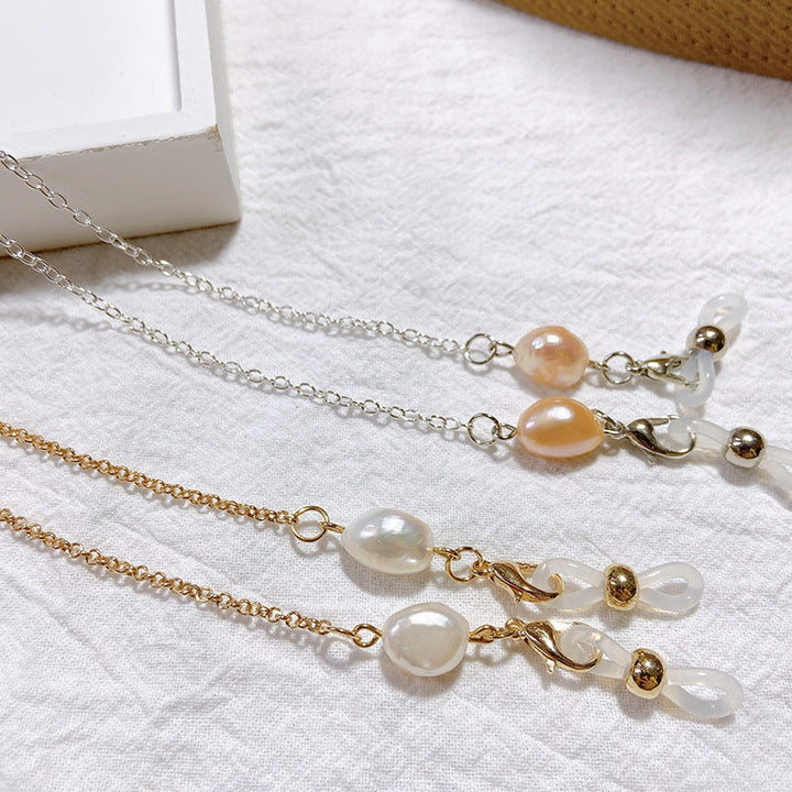 Beautiful women's pearl and gold/silver chain, an elegant gift. Use as a necklace holder or stylish eyeglass chain.