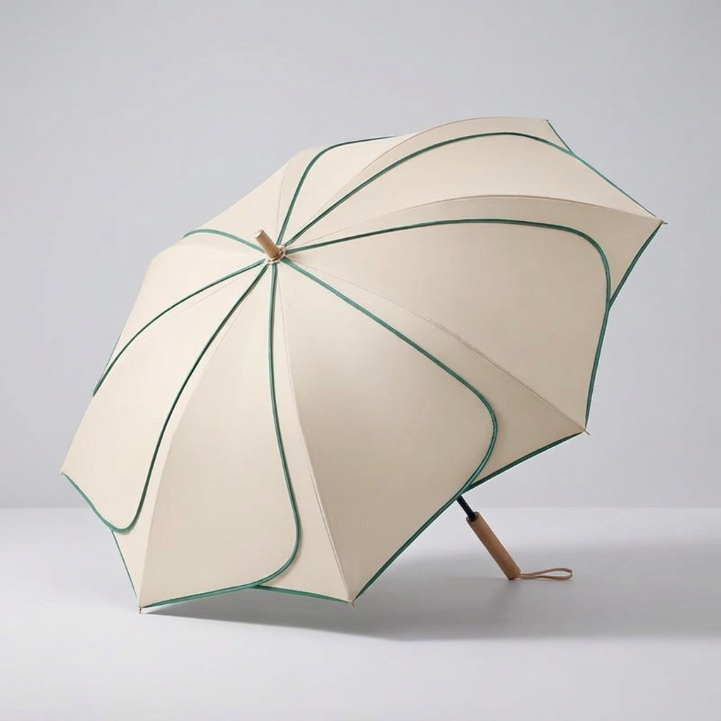 High-quality women's umbrella (WC2026) featuring an elegant petal shape for both UV & rain protection.