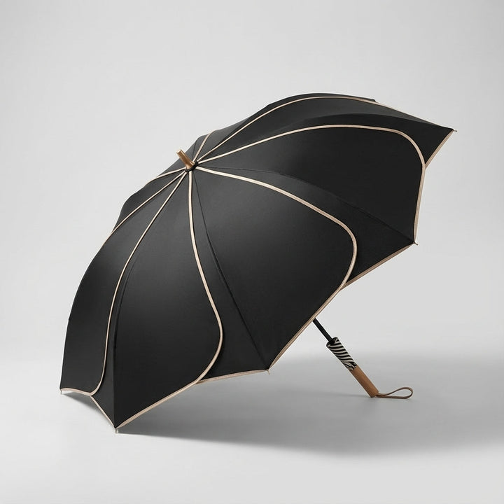 Women's stylish umbrella with petal pattern, providing essential UV sun & reliable rain protection.