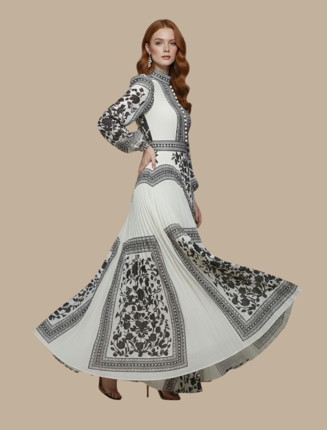 Full-length women's pleated maxi evening dress, a sophisticated long gown for summer elegance & formal party fashion.