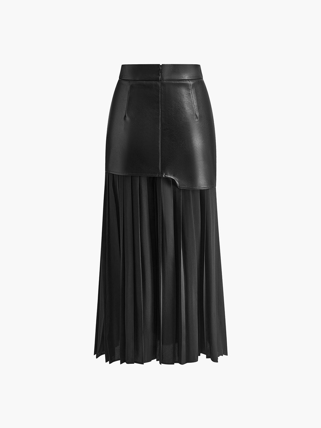 Sophisticated women's pleated midi skirt, an asymmetrical design offering a flattering silhouette. Modern.