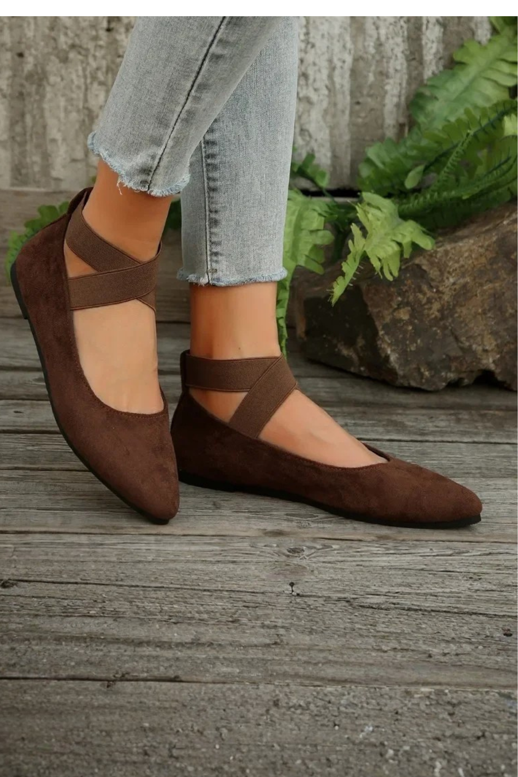 Women's elegant pointed toe flats with comfortable ankle strap & matte finish. Versatile slip-on shoes.
