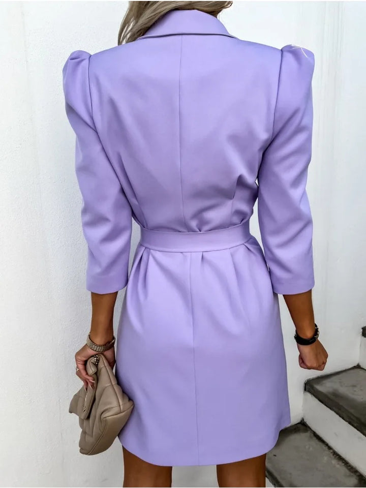 Versatile women's fashion: printed blazer-style midi dress for an elegant, sophisticated look.