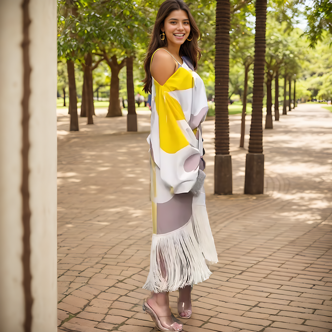 Lightweight women's printed duo set, ideal for elegant summer fashion. Versatile two-piece midi outfit for ladies.