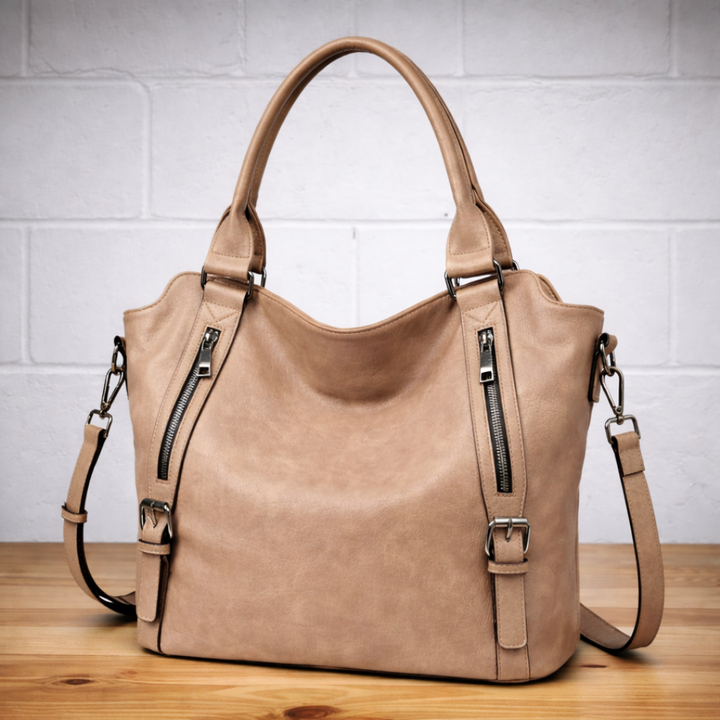 Chic quilted shoulder bag in faux leather, a versatile fashion accessory for women.