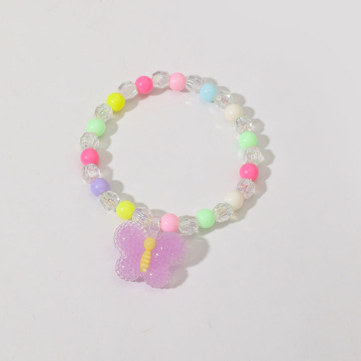 Everyday elegant women's red bead bracelet, comfortable elastic with heart charm.