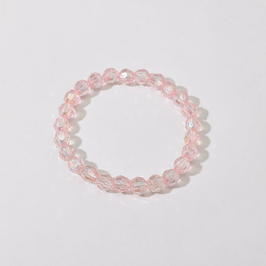 Fashionable red elastic bead bracelet, sparkling heart charm, ideal gift for her.
