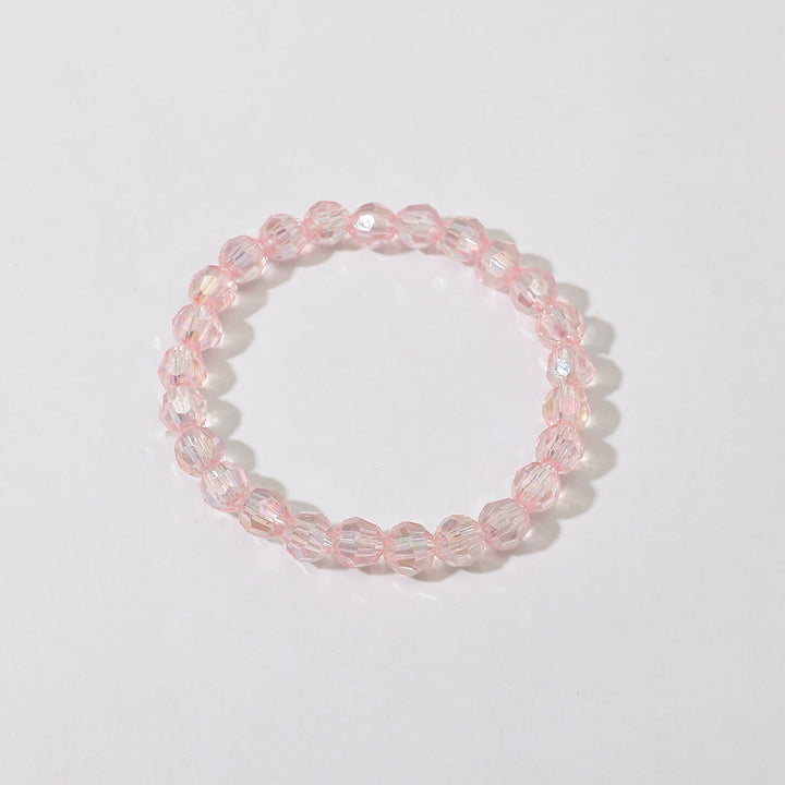 Fashionable red elastic bead bracelet, sparkling heart charm, ideal gift for her.