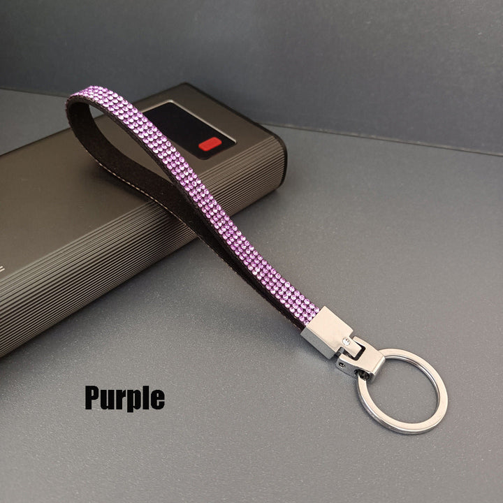 High-quality women's rhinestone keychain, durable and stylish bag accent.