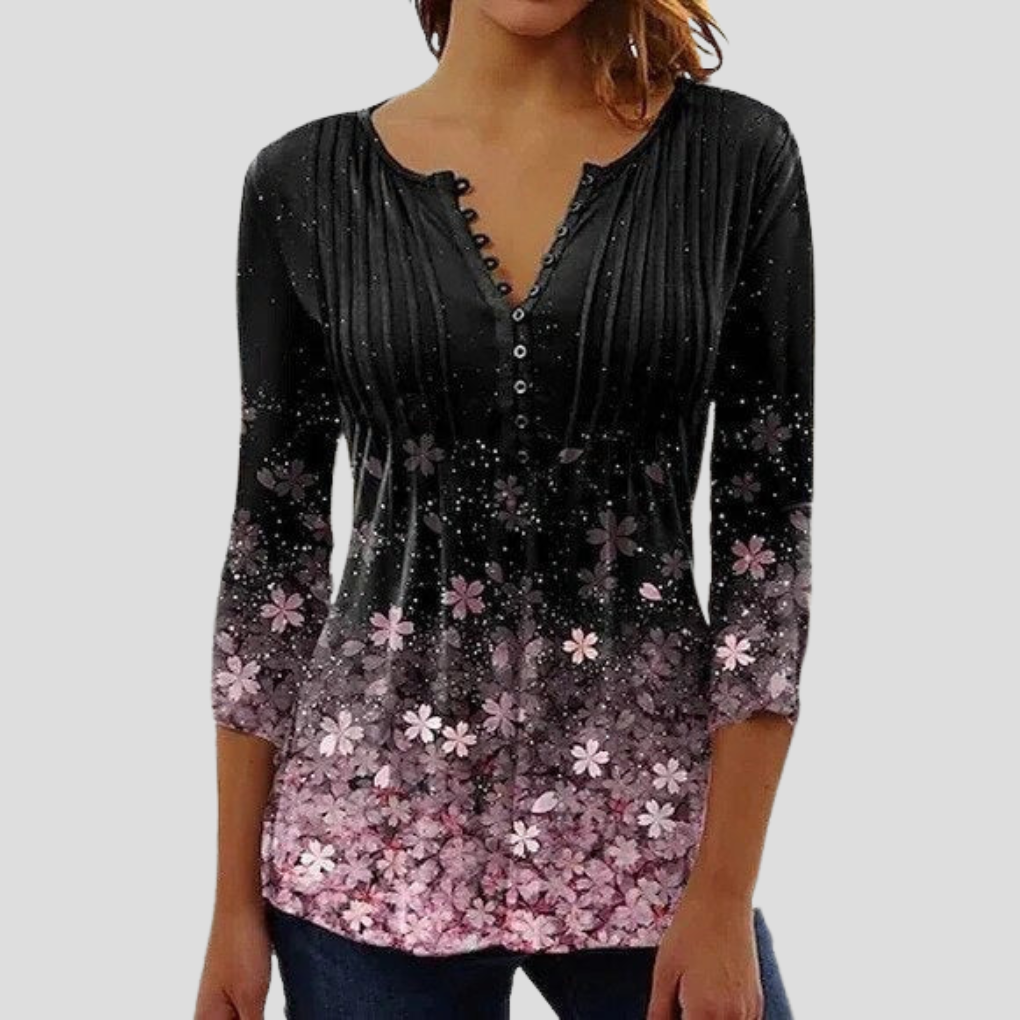 Modern women's stylish blouse. An elegant semi-fitted top for versatile fashion, casual elegance, and daily wear.