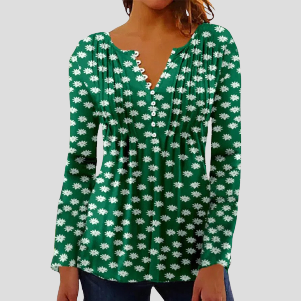 Versatile women's elegant top. Perfect for office wear and casual elegance, this stylish blouse offers a modern fit.