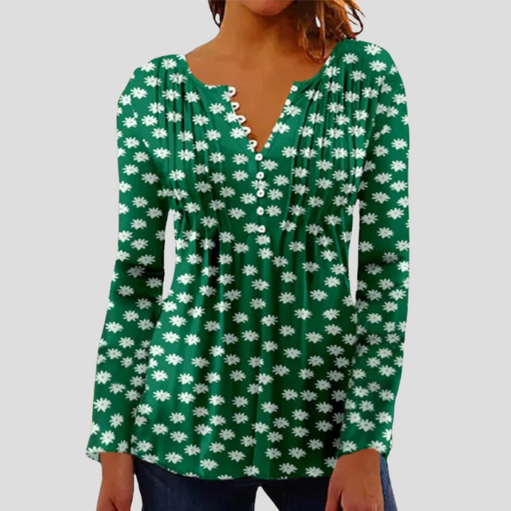 Versatile women's elegant top. Perfect for office wear and casual elegance, this stylish blouse offers a modern fit.