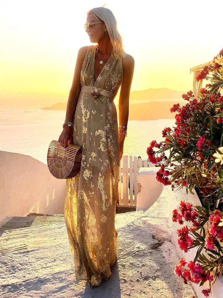 Stunning women's sequin maxi dress, elegant & sparkly. Ideal formal wear for special occasions and evening events.