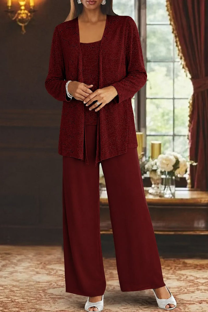 Versatile women's sequined three-piece set for various occasions, including evening parties.