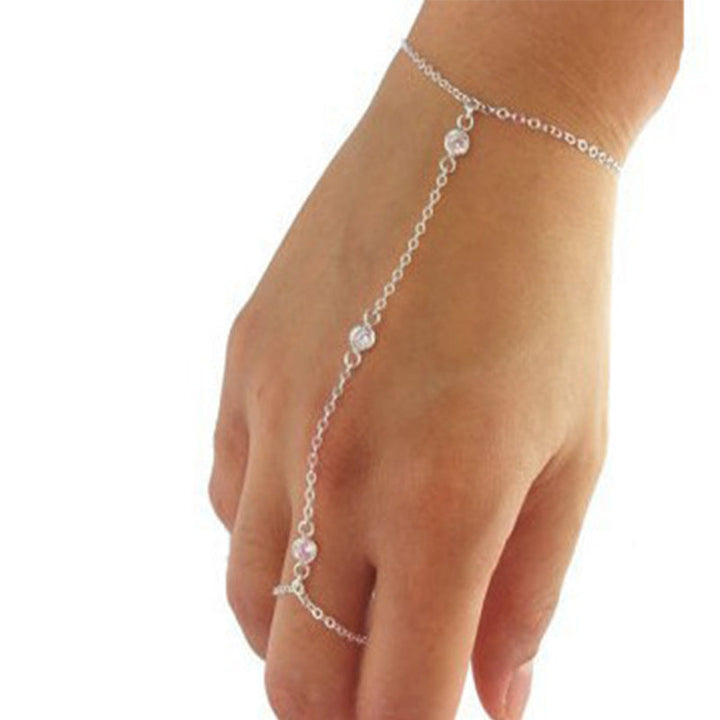 Elegant women's silver crystal drop necklace, perfect for special occasions or everyday wear.