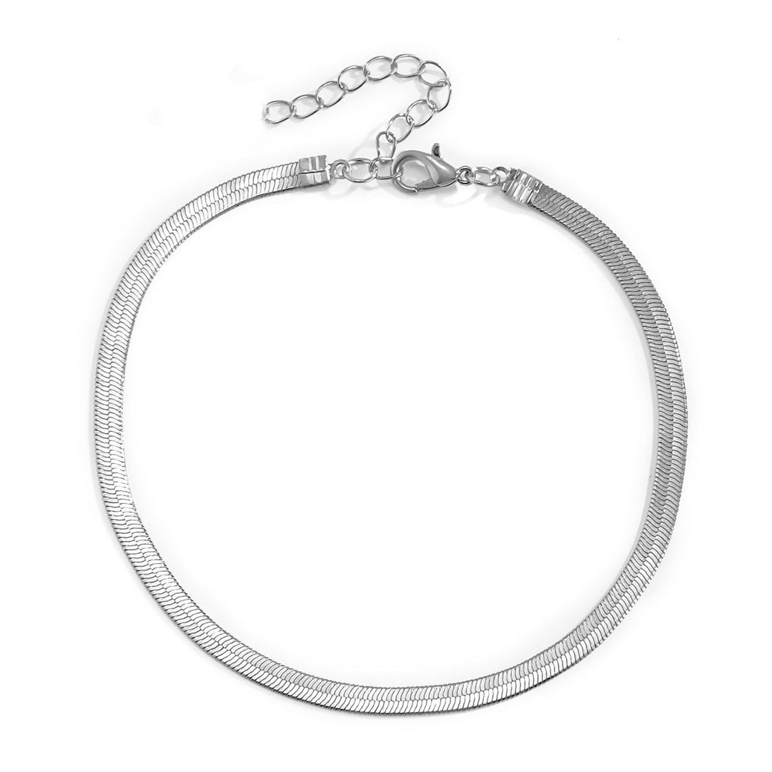 Chic women's gold hoops necklace, adjustable and elegant. A sleek fashion accessory for any occasion, durable plating.