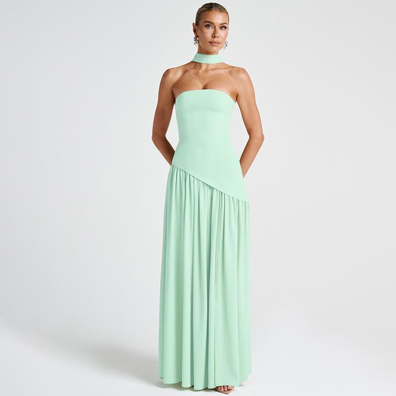 Long elegant sleeveless bodycon maxi dress for women. Perfect formal evening wear or stylish party attire.