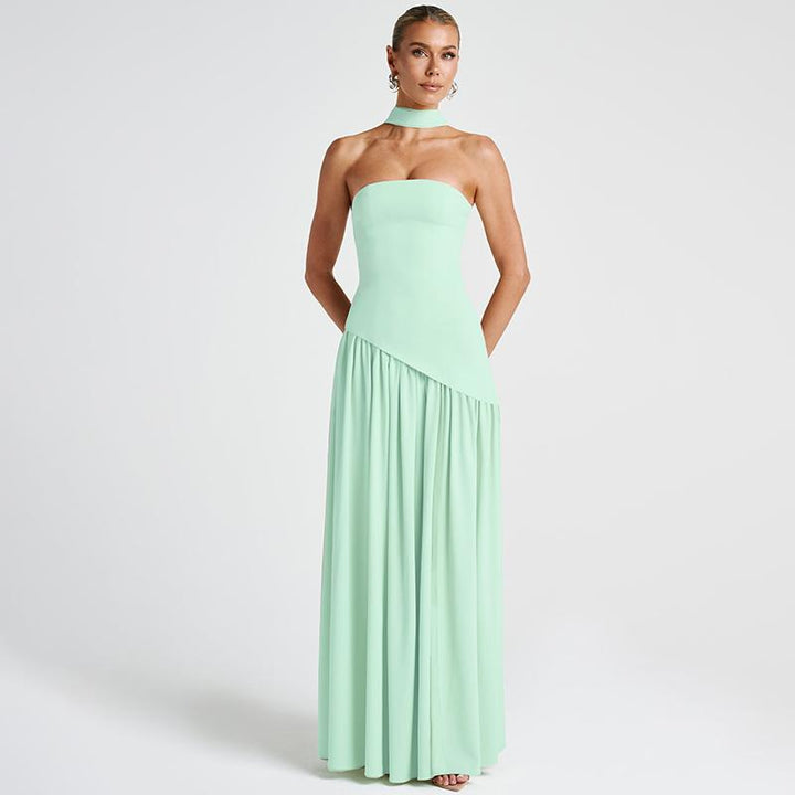 Long elegant sleeveless bodycon maxi dress for women. Perfect formal evening wear or stylish party attire.