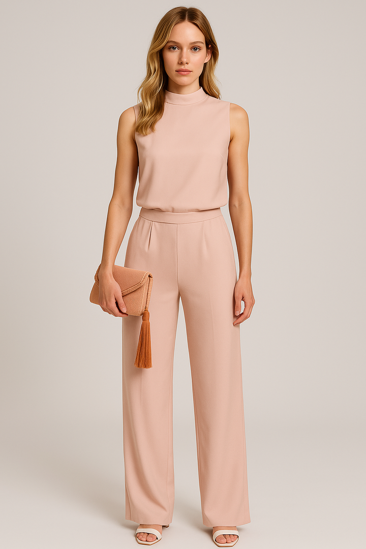Chic sleeveless wide-leg jumpsuit for women, ideal for party outfits or elegant everyday wear.