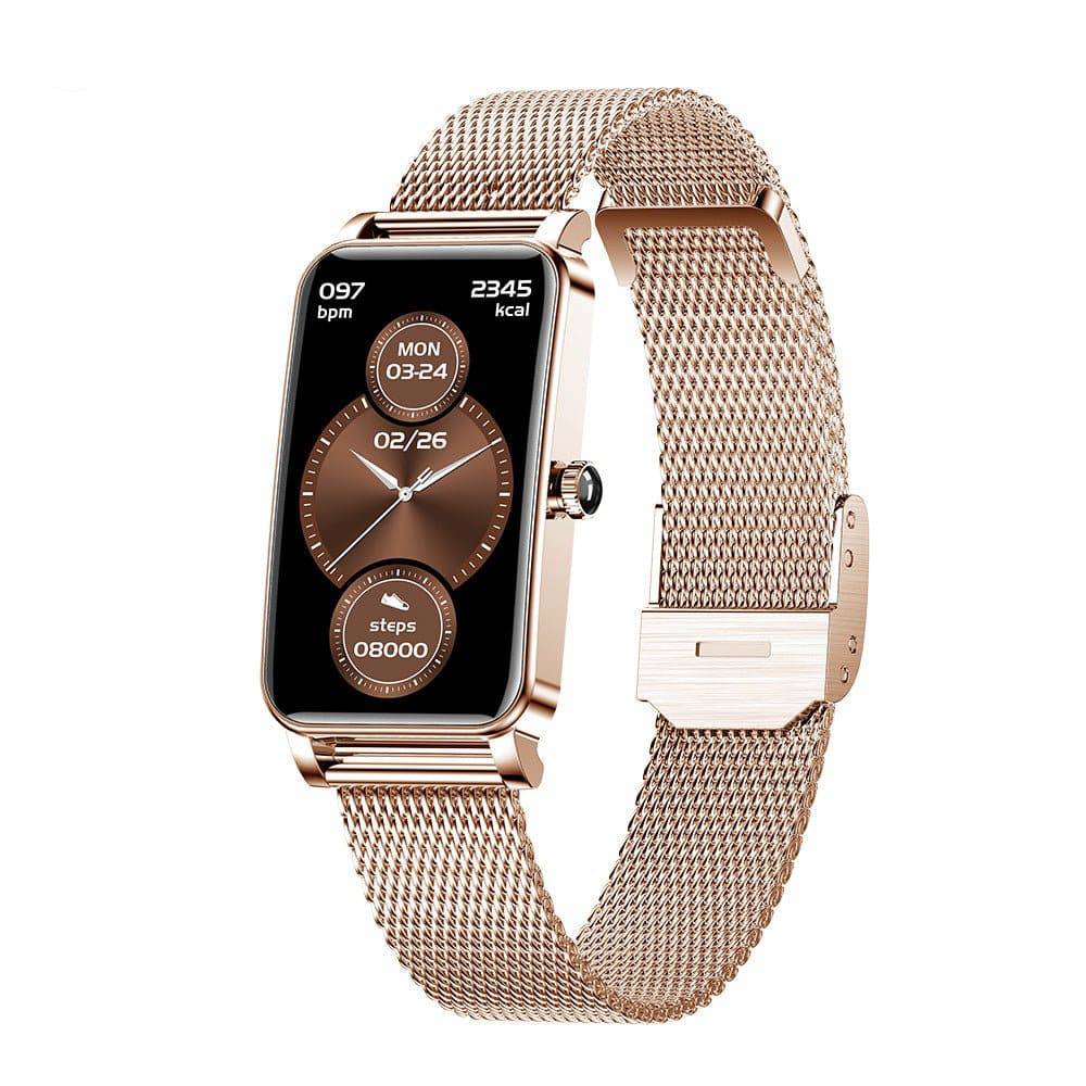 Elegant women's smartwatch for daily wear, featuring smart notifications & activity tracking. Android/iOS compatible.