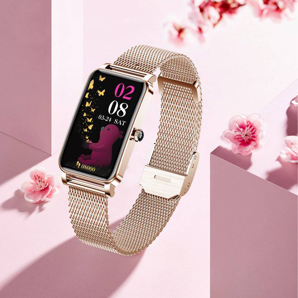 Health monitor smartwatch for women, tracking sleep, heart rate, and activity levels. Ideal for daily health insights.