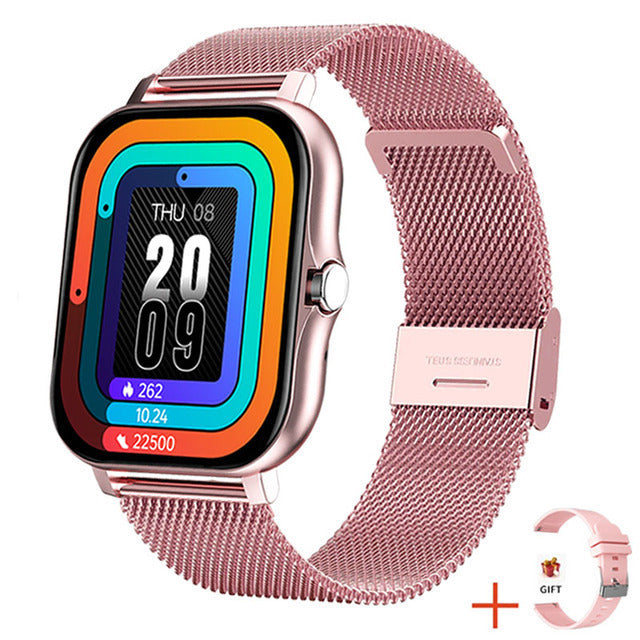 Sleek women's fitness tracker smartwatch for active ladies. Elegant design, activity monitor. Digital watch.
