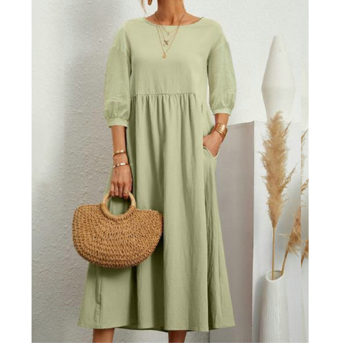 Stylish sleeveless smocked midi dress. Perfect elegant & comfortable summer fashion for women.